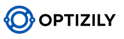 Design a sleek, minimalist logo for Optizily, a tech company specializing in business optimization and analytics. Incorporate a stylized O symbolizing interconnected systems or data flow. Use 
